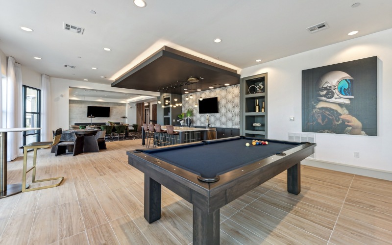 Pool table in the clubhouse at our townhome community in Austin.