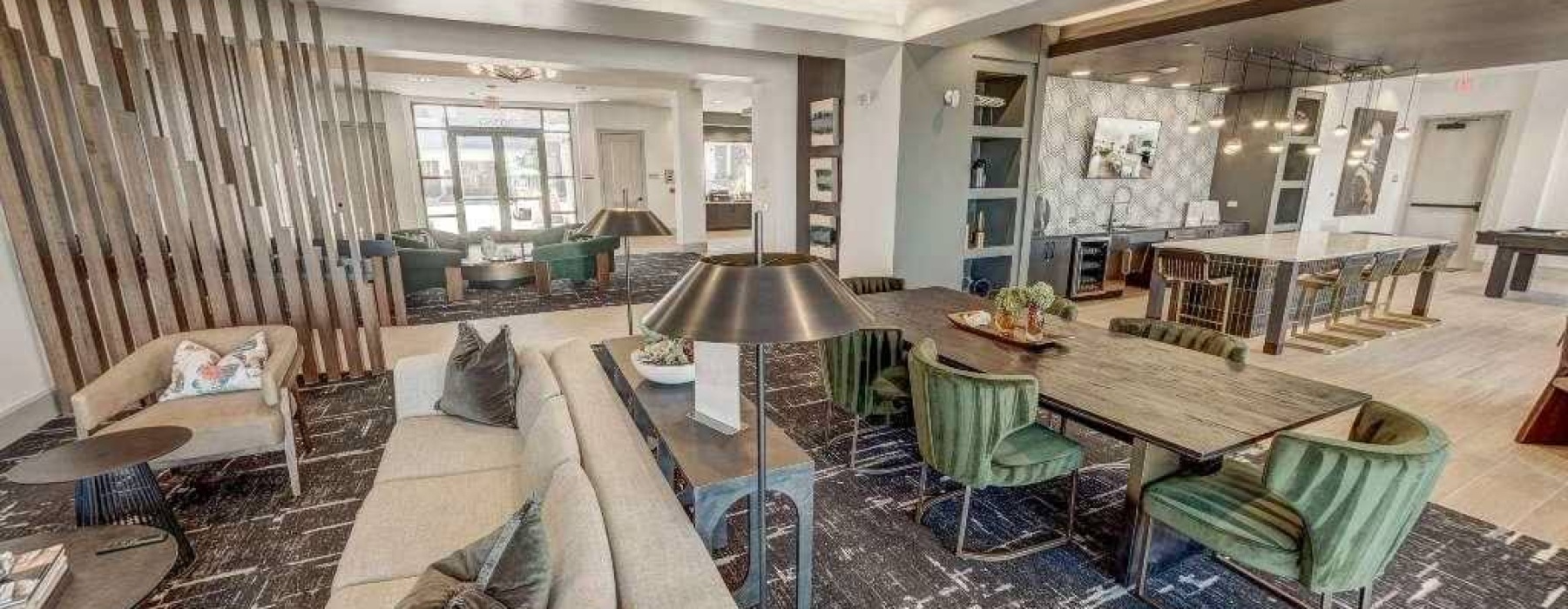 room with couch table and chairs